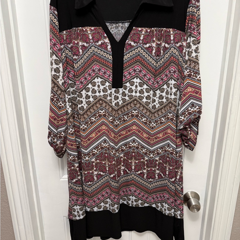 Sami & Jo Multicolor Chevron Pattern Women's Shif… - image 1